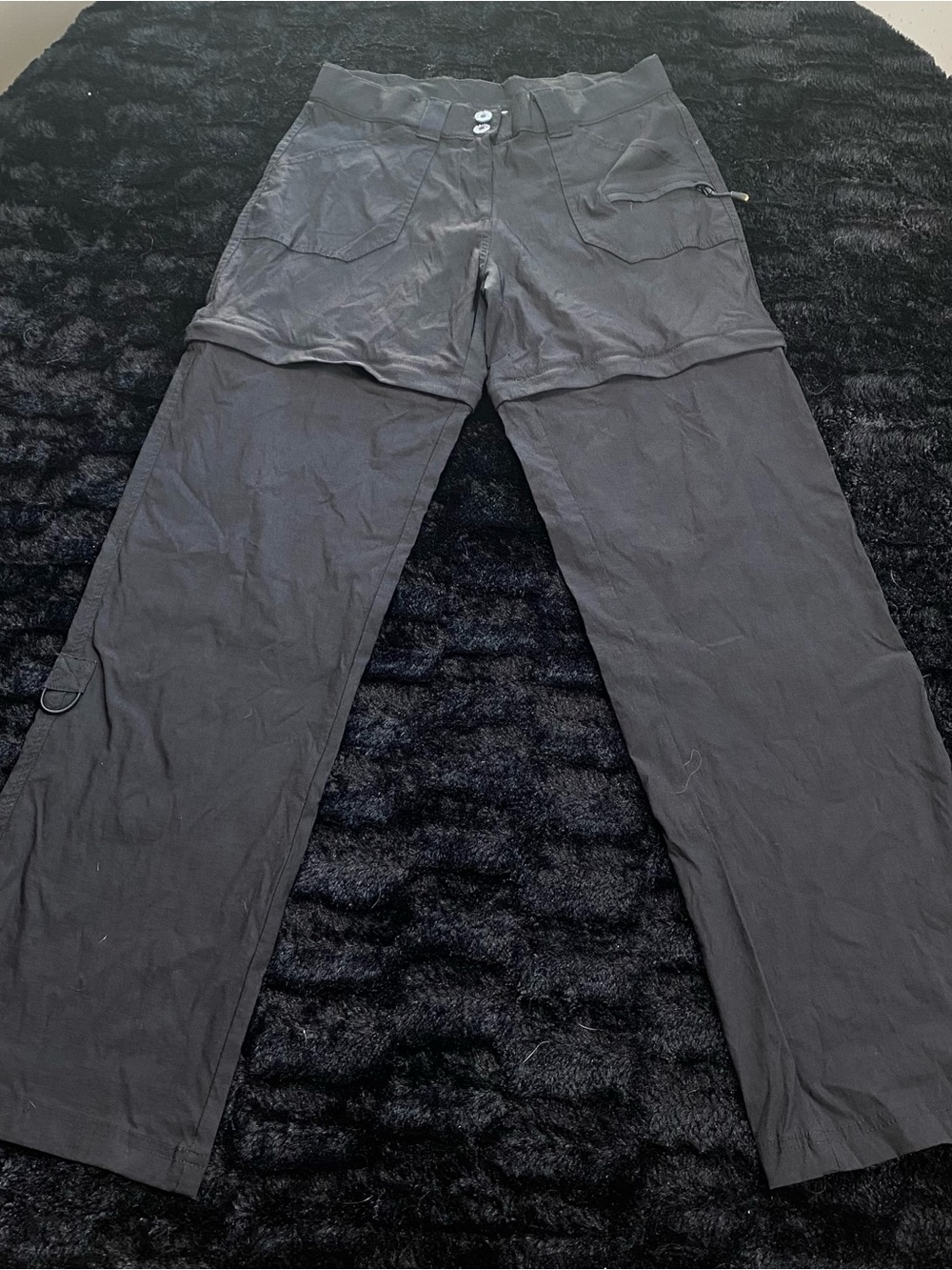 WindRiver Women’s 8 x 32 Black Convertible Zip Off Hiking Cargo Pants